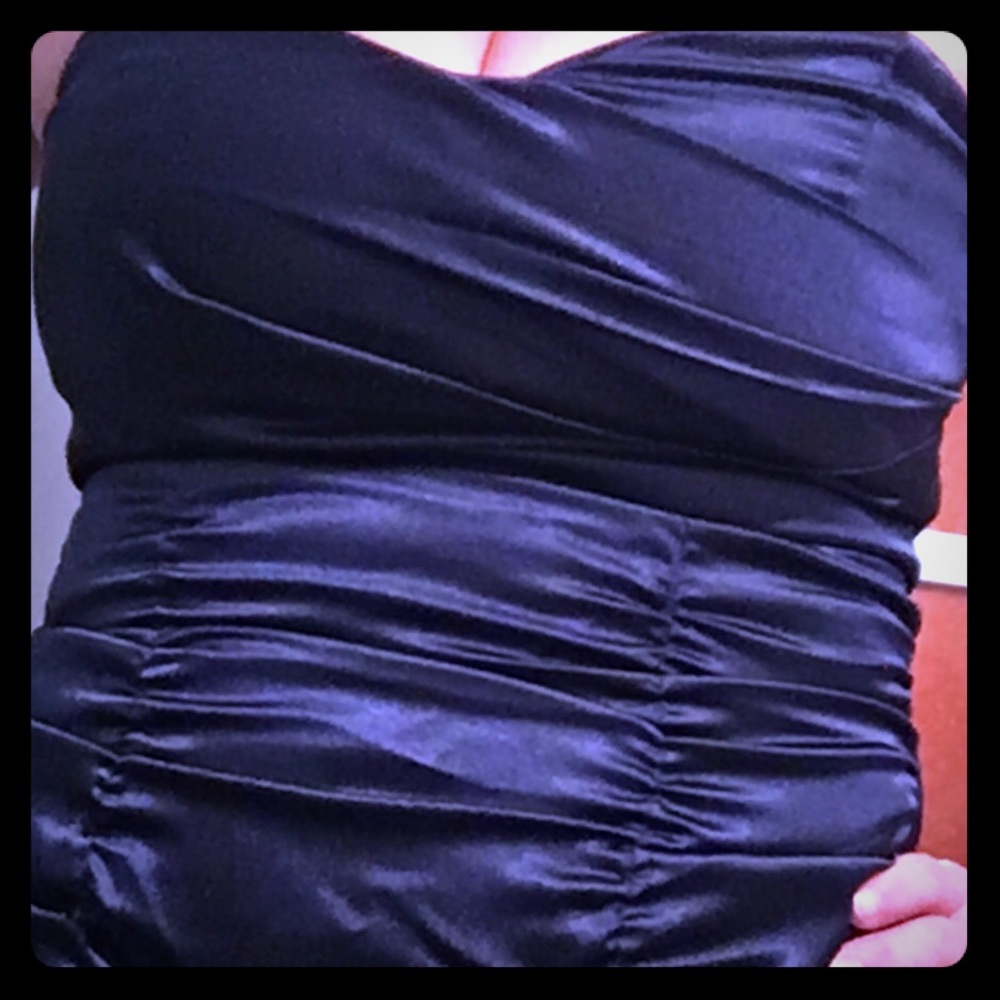 EUC Dark Blue Satin Mini Party Dress Size/Tall 11